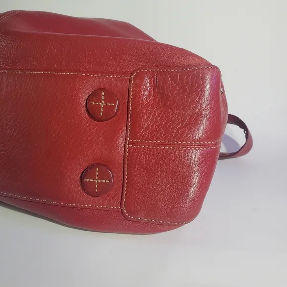 LIZ CLAIBORNE Vintage Liz Claiborne Genuine Red Leather Shoulder Bag 1980's EUC - Picture 11 of 14
